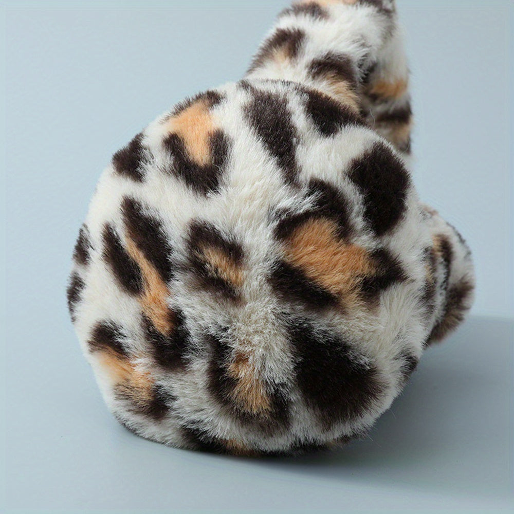 1pc Cute Animal Earmuffs for Women, Faux Fur Cat Ear Muffs Foldable Winter Warm Plush Ear Covers Ear Warmers Headband Outdoor Windproof Cold Weather Headwear for Ski Cycling Camping Running