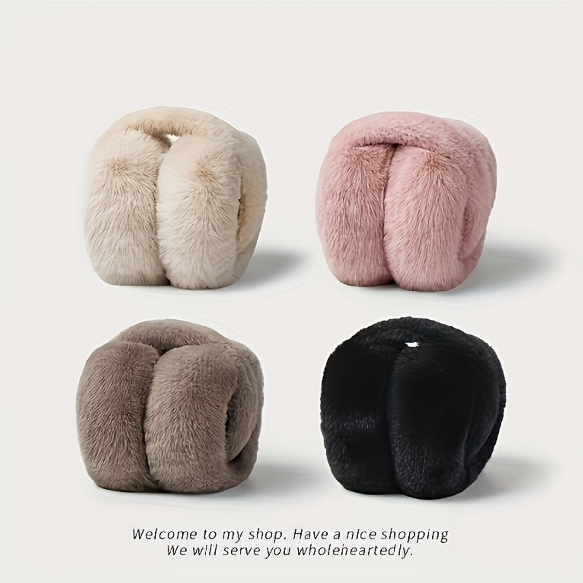 Comfortable Adjustable Folding Ear Muffs for Women - Soft Polyester Velvet for Cold Weather, Hand Wash Only