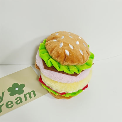 Cozy Hamburger Plush Earmuffs for Women - Foldable, Soft Faux Fur Winter Ear Warmers, Hand-Wash Only